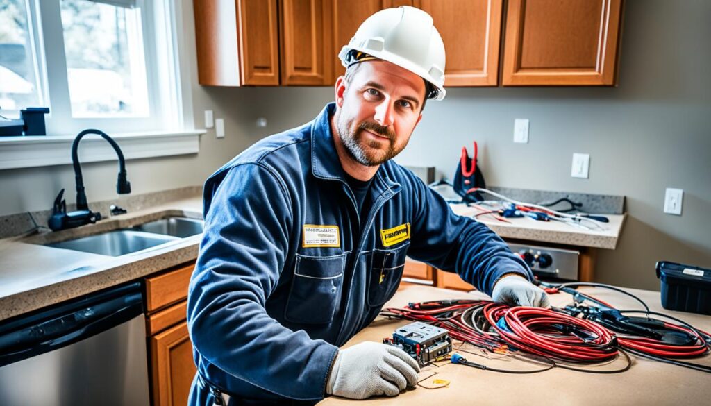 hiring an electrician for countertop outlets